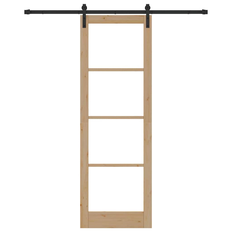 vidaXL Csúszó ajtó ORKDAL Barna 78 x 232 cm Tömör fenyőfa
