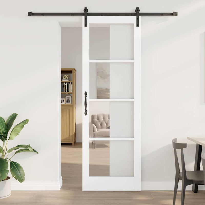 vidaXL Csúszó ajtó ORKDAL Fehér 78 x 232 cm Tömör fenyőfa