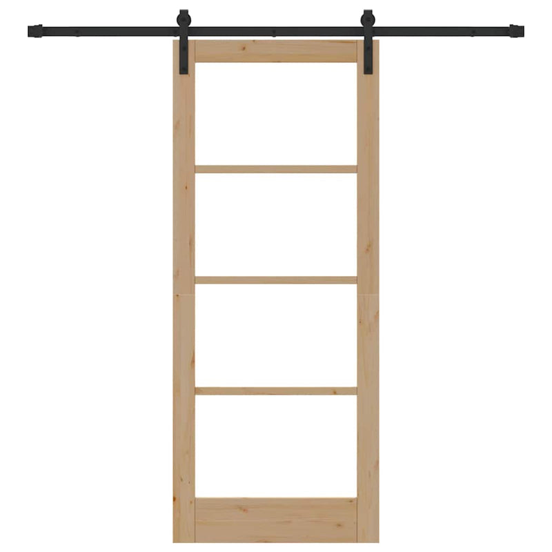 vidaXL Csúszó ajtó ORKDAL Barna 83 x 202 cm Tömör fenyőfa