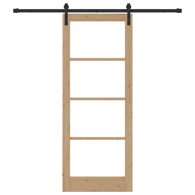 vidaXL Csúszó ajtó ORKDAL Barna 83 x 211 cm Tömör fenyőfa