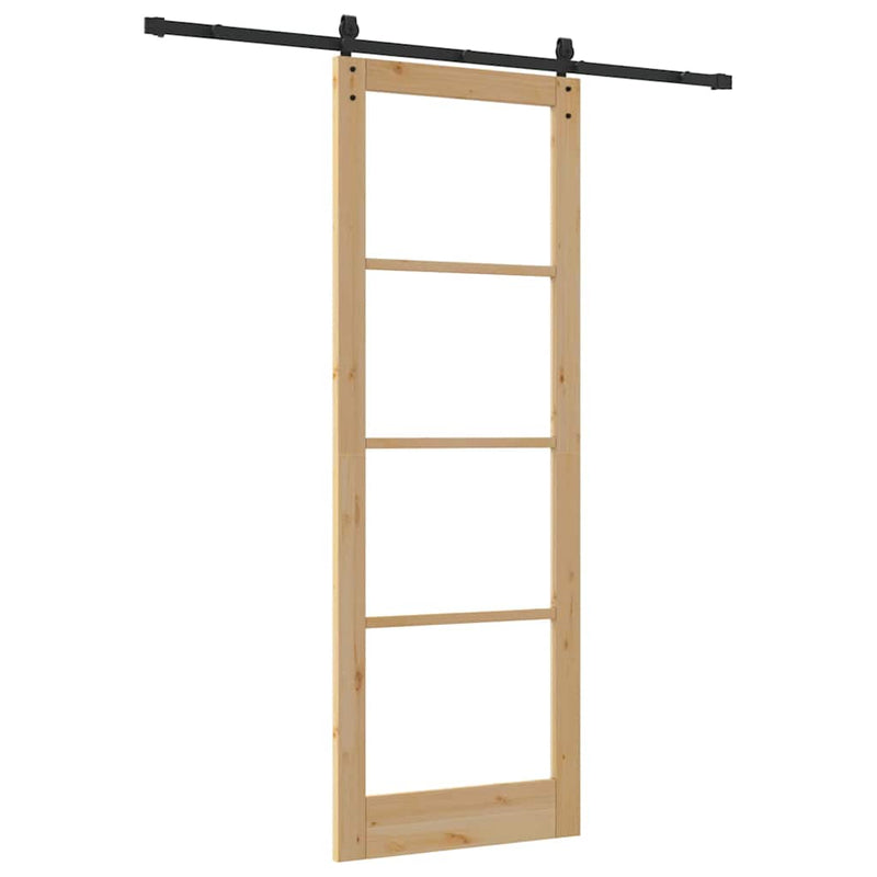 vidaXL Csúszó ajtó ORKDAL Barna 83 x 232 cm Tömör fenyőfa