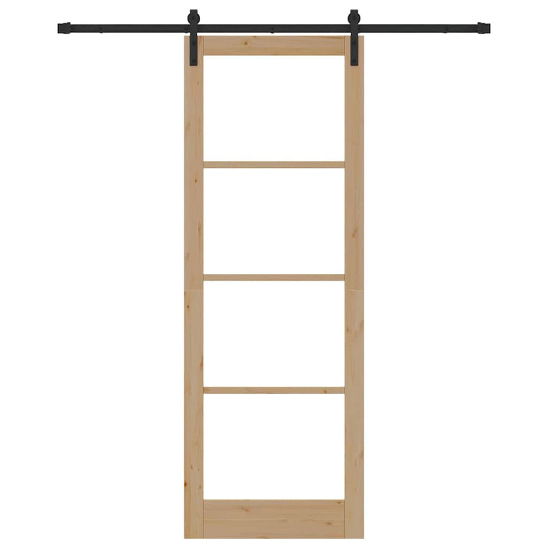 vidaXL Csúszó ajtó ORKDAL Barna 83 x 232 cm Tömör fenyőfa