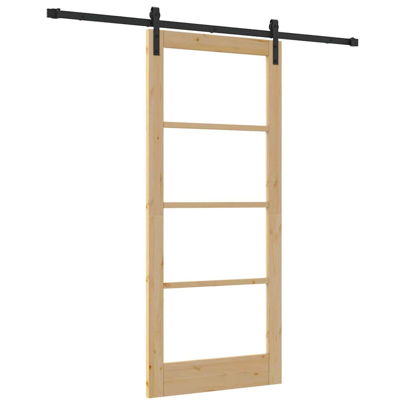 vidaXL Csúszó ajtó ORKDAL Barna 86 x 198.5 cm Tömör fenyőfa
