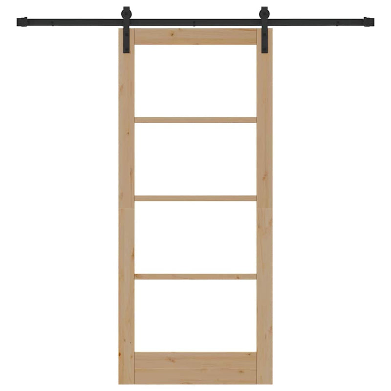 vidaXL Csúszó ajtó ORKDAL Barna 86 x 198.5 cm Tömör fenyőfa