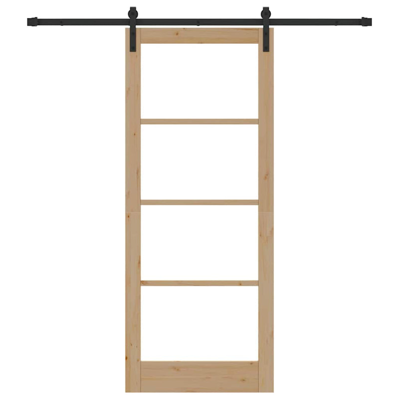 vidaXL Csúszó ajtó ORKDAL Barna 86 x 211 cm Tömör fenyőfa