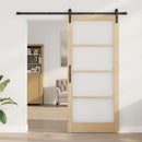 vidaXL Csúszó ajtó ORKDAL Természetes és fekete 93 x 211 cm