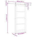 vidaXL Csúszó ajtó ORKDAL Fehér és fekete 93 x 211 cm