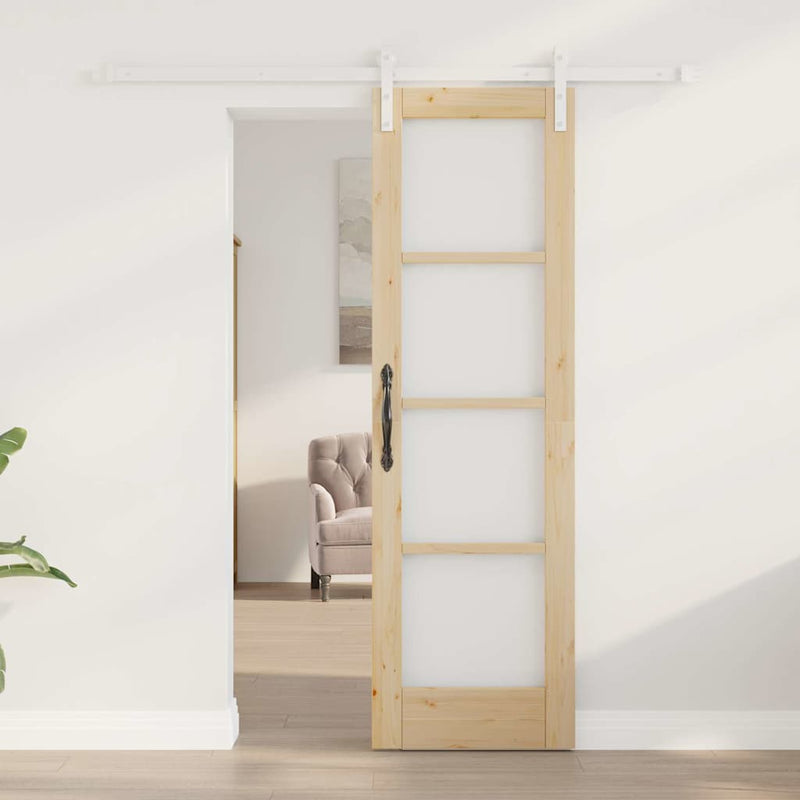 vidaXL Csúszó ajtó ORKDAL Barna 61 x 198.5 cm Tömör fenyőfa