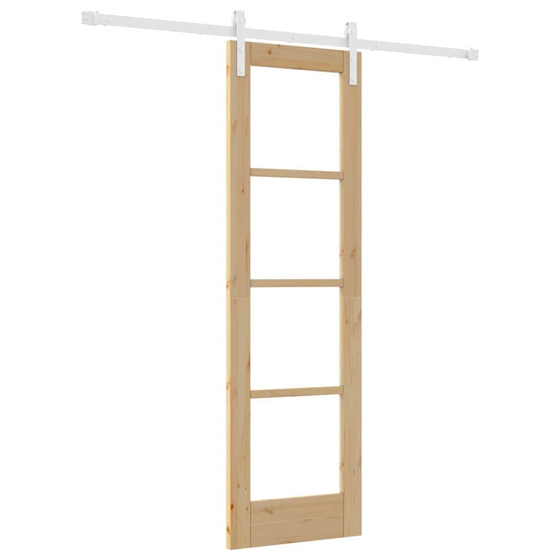 vidaXL Csúszó ajtó ORKDAL Barna 61 x 198.5 cm Tömör fenyőfa