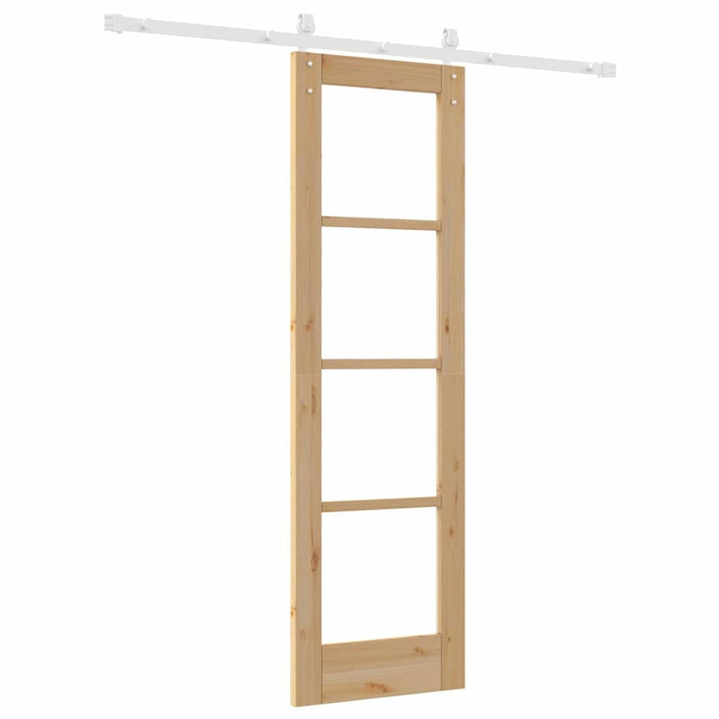 vidaXL Csúszó ajtó ORKDAL Barna 61 x 198.5 cm Tömör fenyőfa