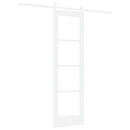 vidaXL Csúszó ajtó ORKDAL Fehér 61 x 198,5 cm Tömör fenyőfa és üveg