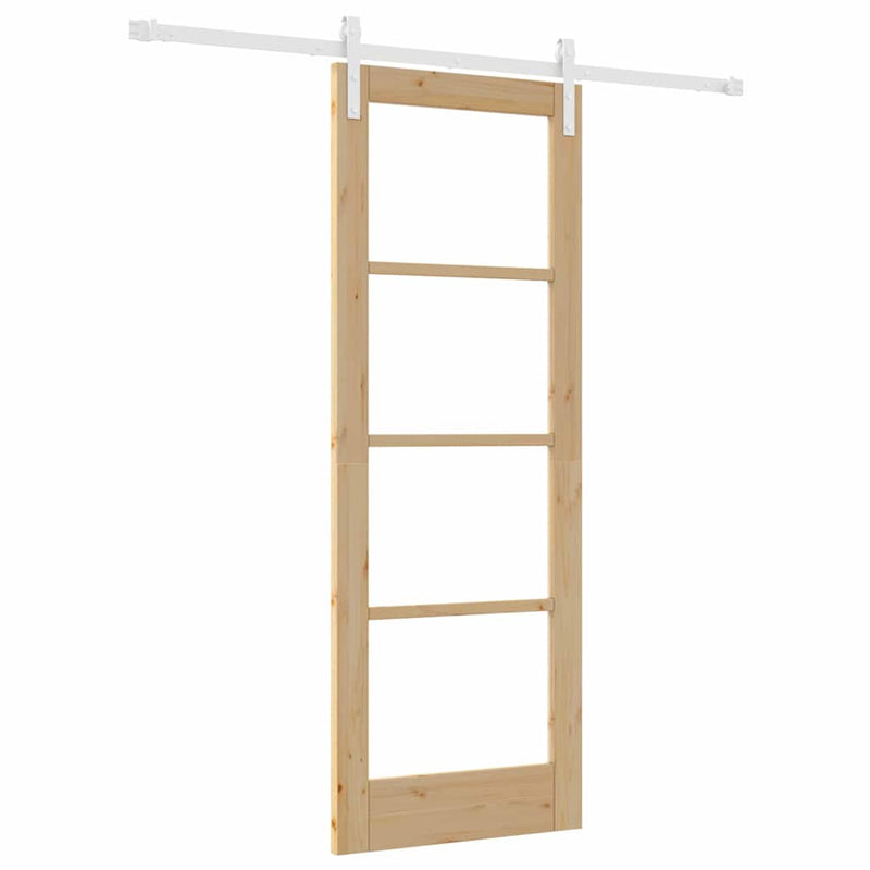 vidaXL Csúszó ajtó ORKDAL Barna 73.5 x 198.5 cm Tömör fenyőfa