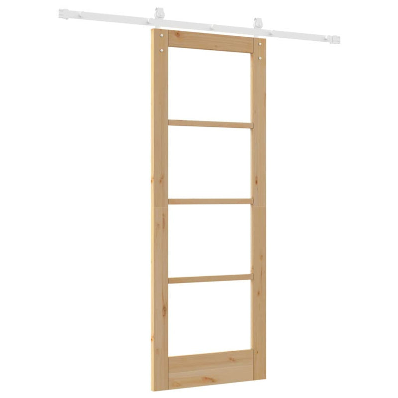 vidaXL Csúszó ajtó ORKDAL Barna 73.5 x 198.5 cm Tömör fenyőfa