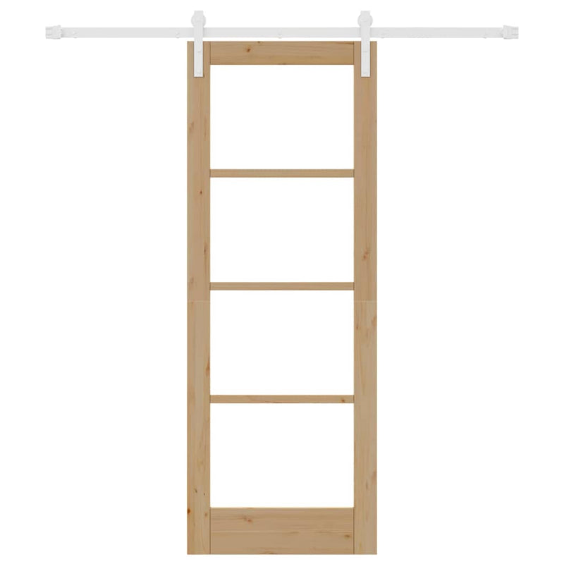 vidaXL Csúszó ajtó ORKDAL Barna 73.5 x 198.5 cm Tömör fenyőfa