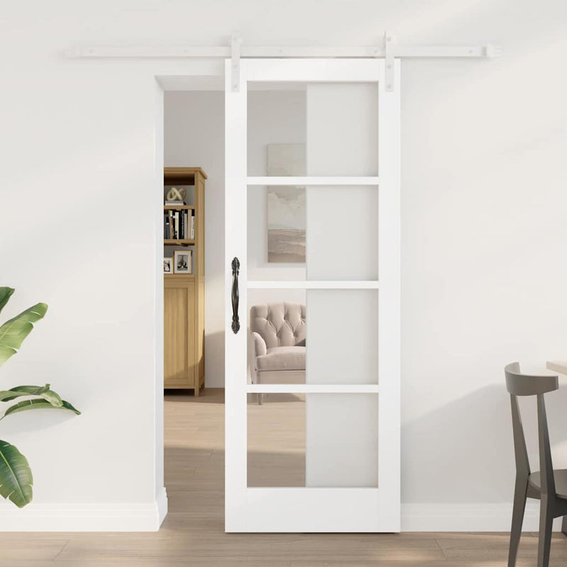 vidaXL Csúszó ajtó ORKDAL Fehér 73.5 x 198.5 cm Tömör fenyőfa
