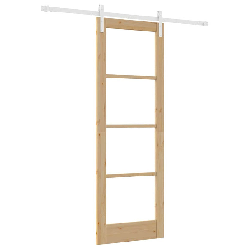 vidaXL Csúszó ajtó ORKDAL Barna 73.5 x 211 cm Tömör fenyőfa