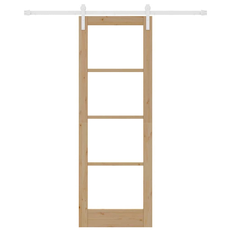 vidaXL Csúszó ajtó ORKDAL Barna 73.5 x 211 cm Tömör fenyőfa