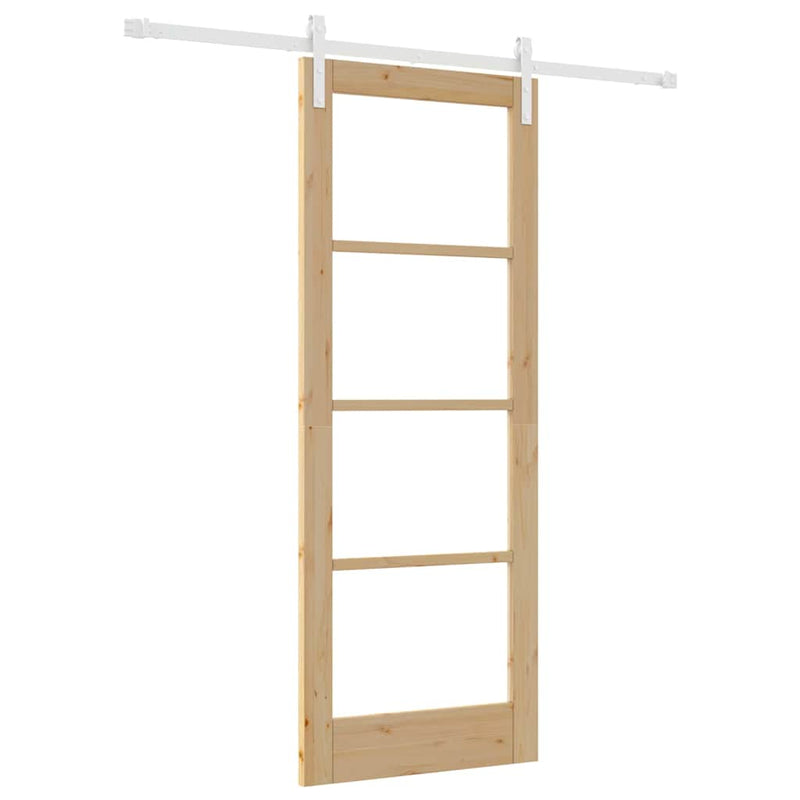 vidaXL Csúszó ajtó ORKDAL Barna 78 x 202 cm Tömör fenyőfa
