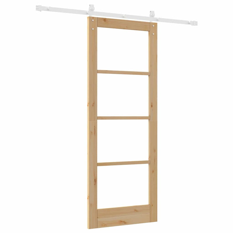 vidaXL Csúszó ajtó ORKDAL Barna 78 x 202 cm Tömör fenyőfa