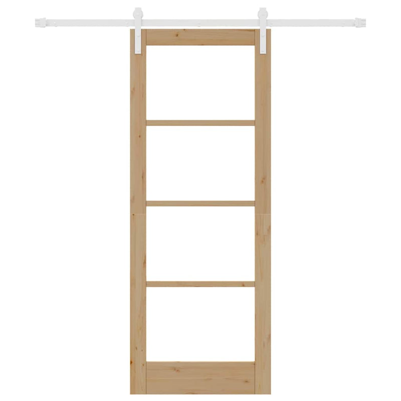 vidaXL Csúszó ajtó ORKDAL Barna 78 x 202 cm Tömör fenyőfa