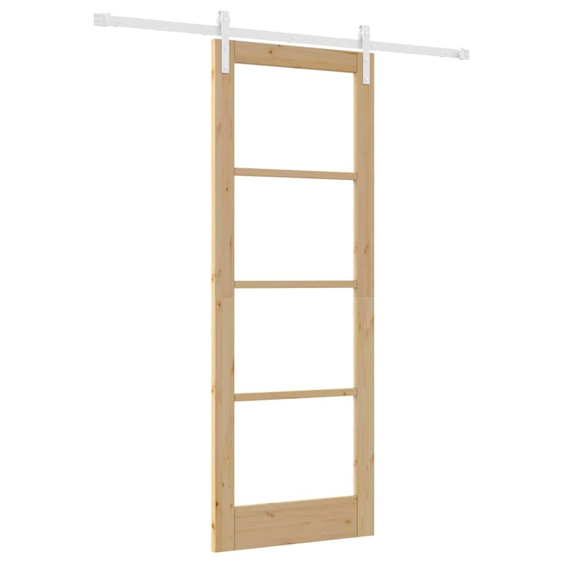 vidaXL Csúszó ajtó ORKDAL Barna 78 x 211 cm Tömör fenyőfa