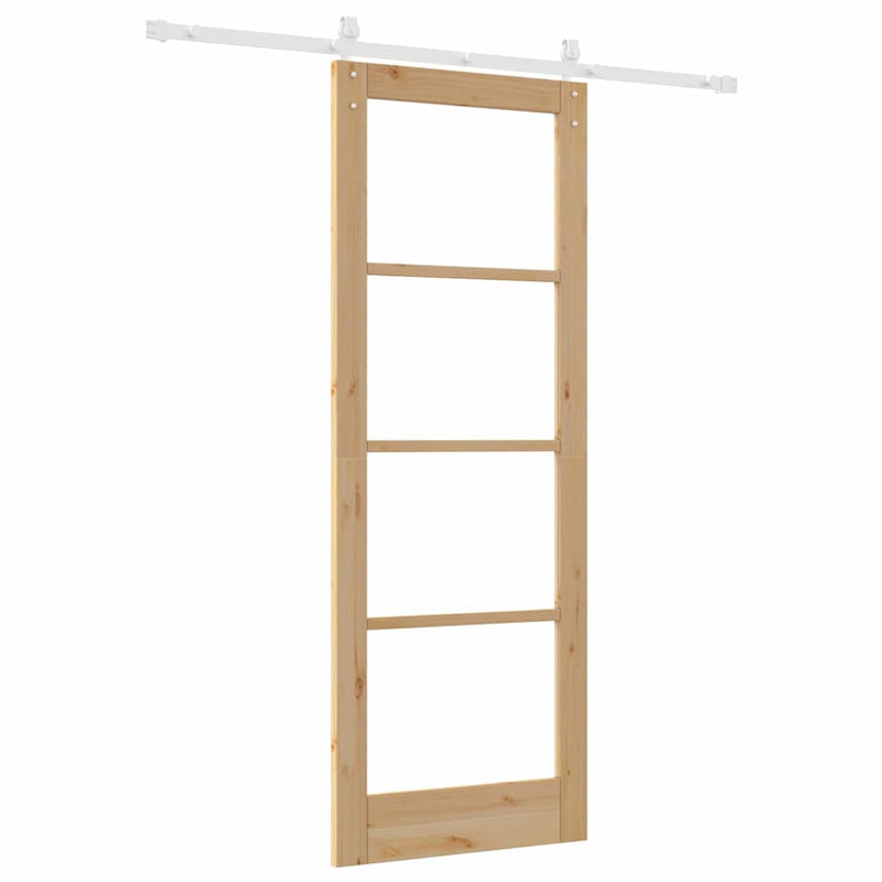 vidaXL Csúszó ajtó ORKDAL Barna 78 x 211 cm Tömör fenyőfa