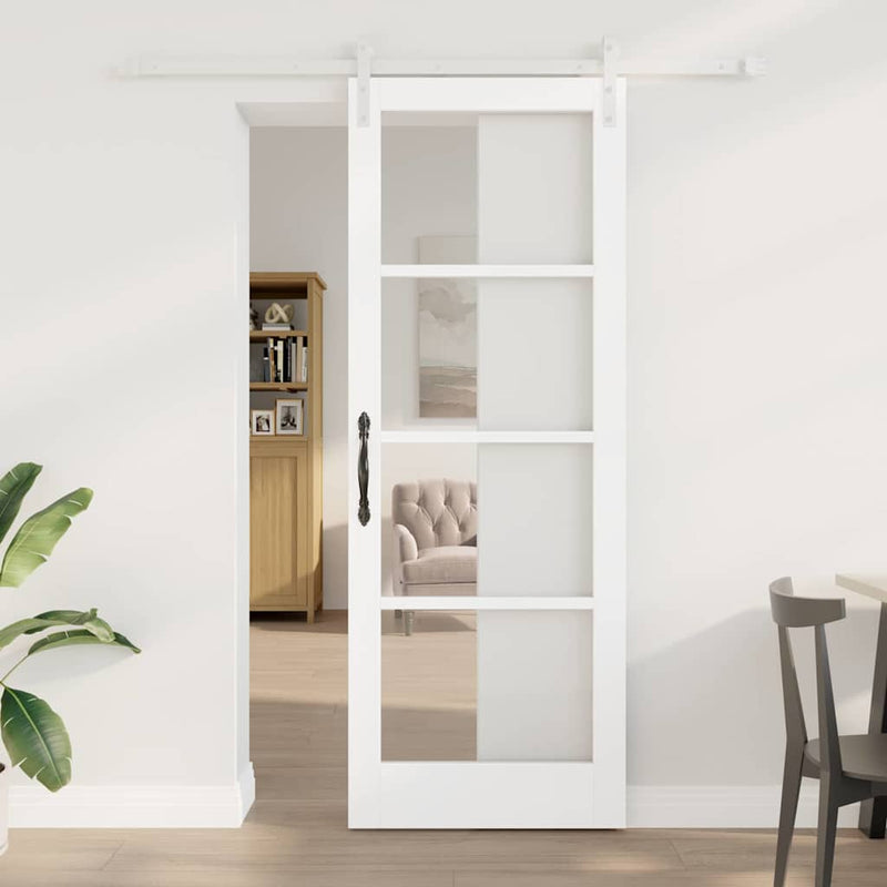 vidaXL Csúszó ajtó ORKDAL Fehér 78 x 211 cm Tömör fenyőfa