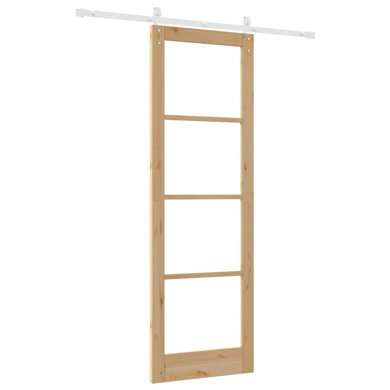 vidaXL Csúszó ajtó ORKDAL Barna 78 x 232 cm Tömör fenyőfa