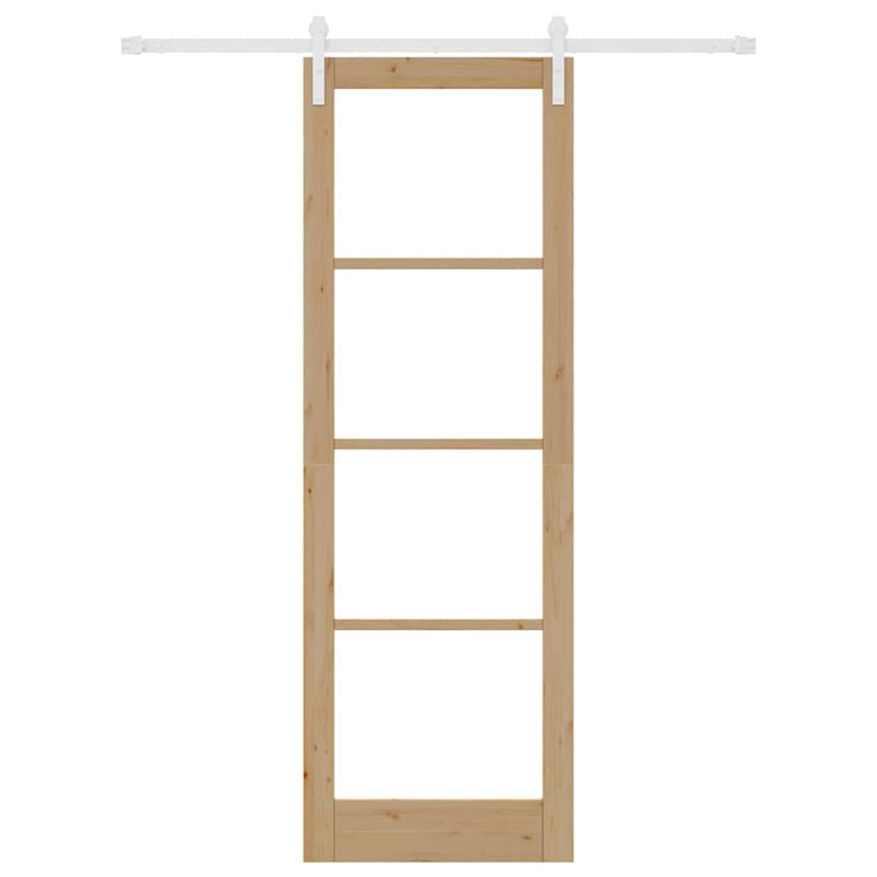 vidaXL Csúszó ajtó ORKDAL Barna 78 x 232 cm Tömör fenyőfa