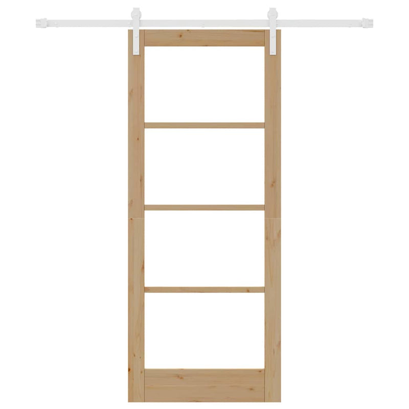 vidaXL Csúszó ajtó ORKDAL Barna 83 x 202 cm Tömör fenyőfa