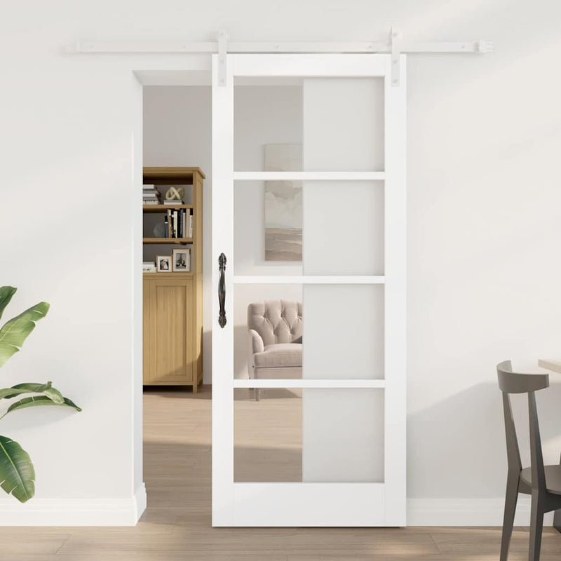 vidaXL Csúszó ajtó ORKDAL Fehér 83 x 202 cm Tömör fenyőfa