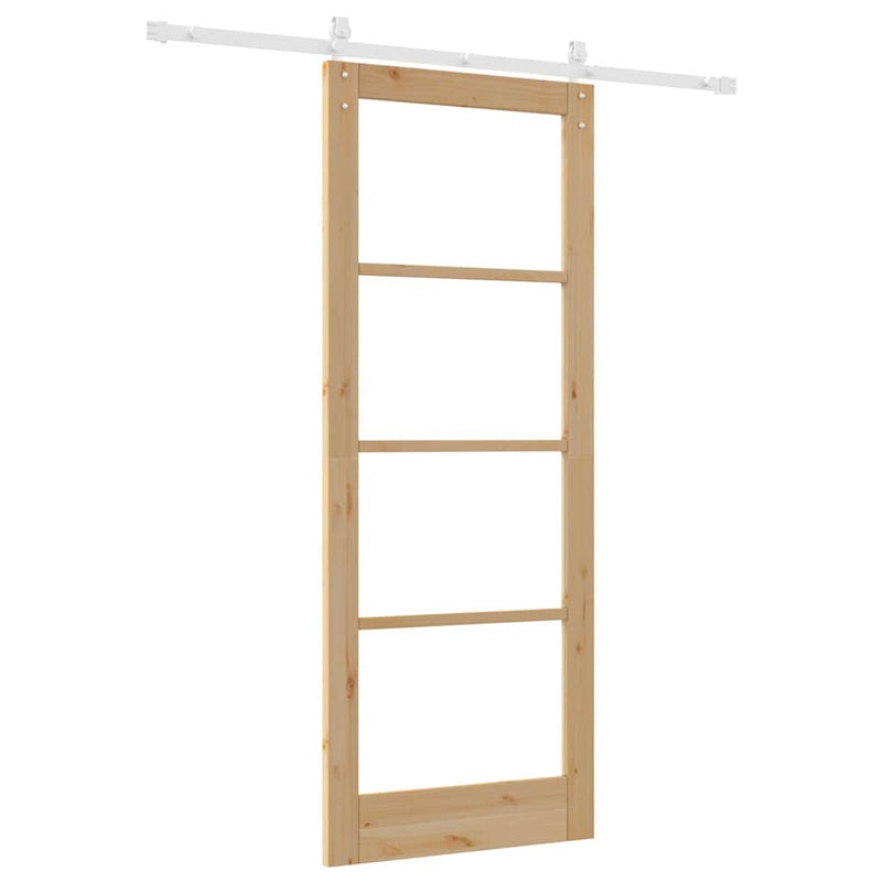 vidaXL Csúszó ajtó ORKDAL Barna 83 x 211 cm Tömör fenyőfa