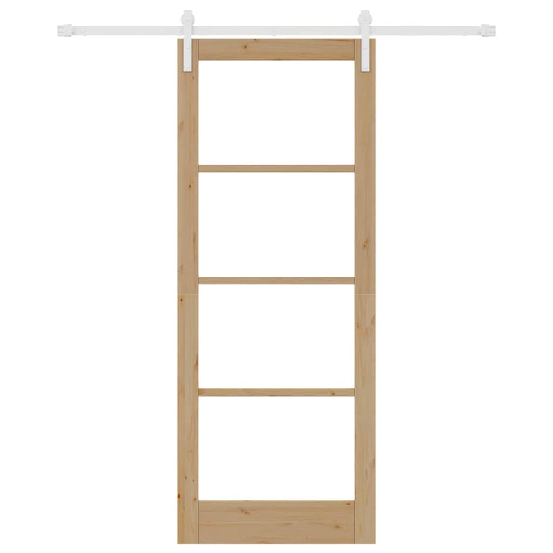 vidaXL Csúszó ajtó ORKDAL Barna 83 x 211 cm Tömör fenyőfa