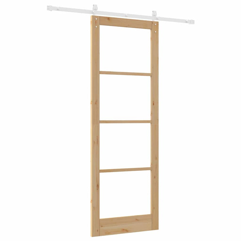 vidaXL Csúszó ajtó ORKDAL Barna 83 x 232 cm Tömör fenyőfa