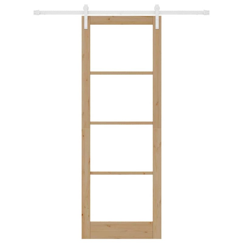 vidaXL Csúszó ajtó ORKDAL Barna 83 x 232 cm Tömör fenyőfa