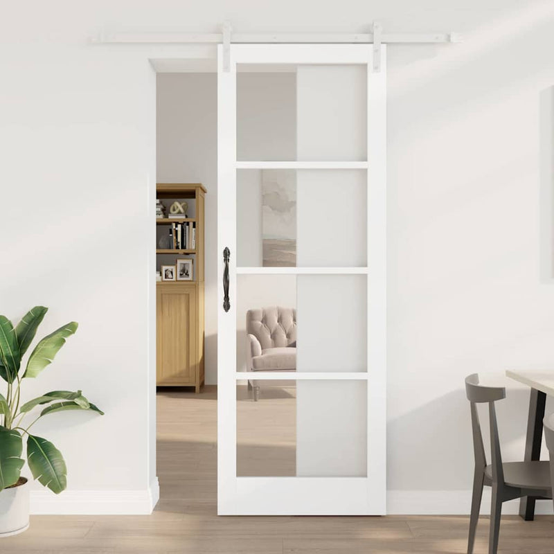 vidaXL Csúszó ajtó ORKDAL Fehér 83 x 232 cm Tömör fenyőfa