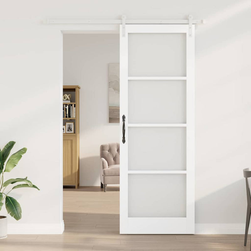 vidaXL Csúszó ajtó ORKDAL Fehér 83 x 232 cm Tömör fenyőfa