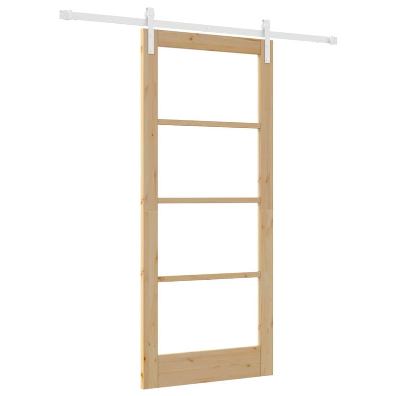 vidaXL Csúszó ajtó ORKDAL Barna 86 x 198.5 cm Tömör fenyőfa