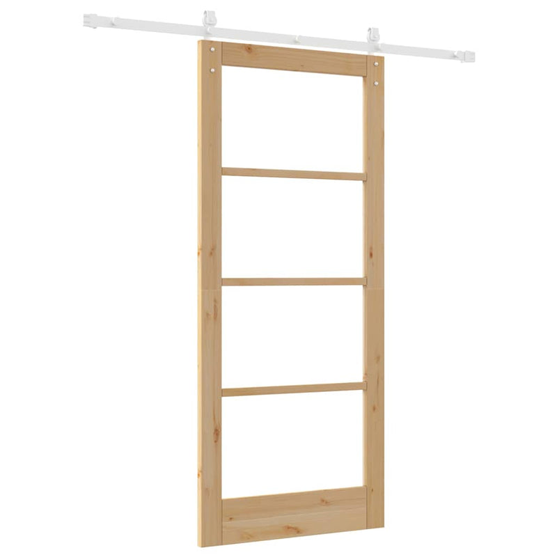 vidaXL Csúszó ajtó ORKDAL Barna 86 x 198.5 cm Tömör fenyőfa