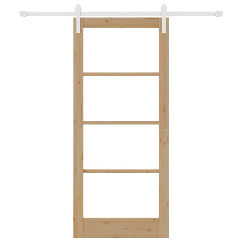 vidaXL Csúszó ajtó ORKDAL Barna 86 x 198.5 cm Tömör fenyőfa