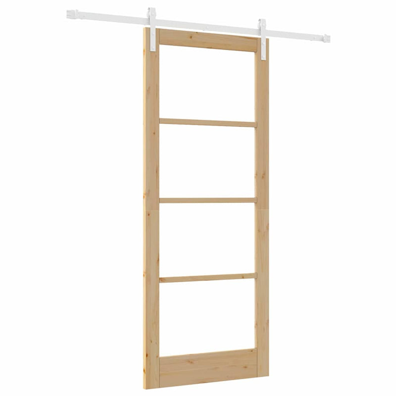vidaXL Csúszó ajtó ORKDAL Barna 86 x 211 cm Tömör fenyőfa