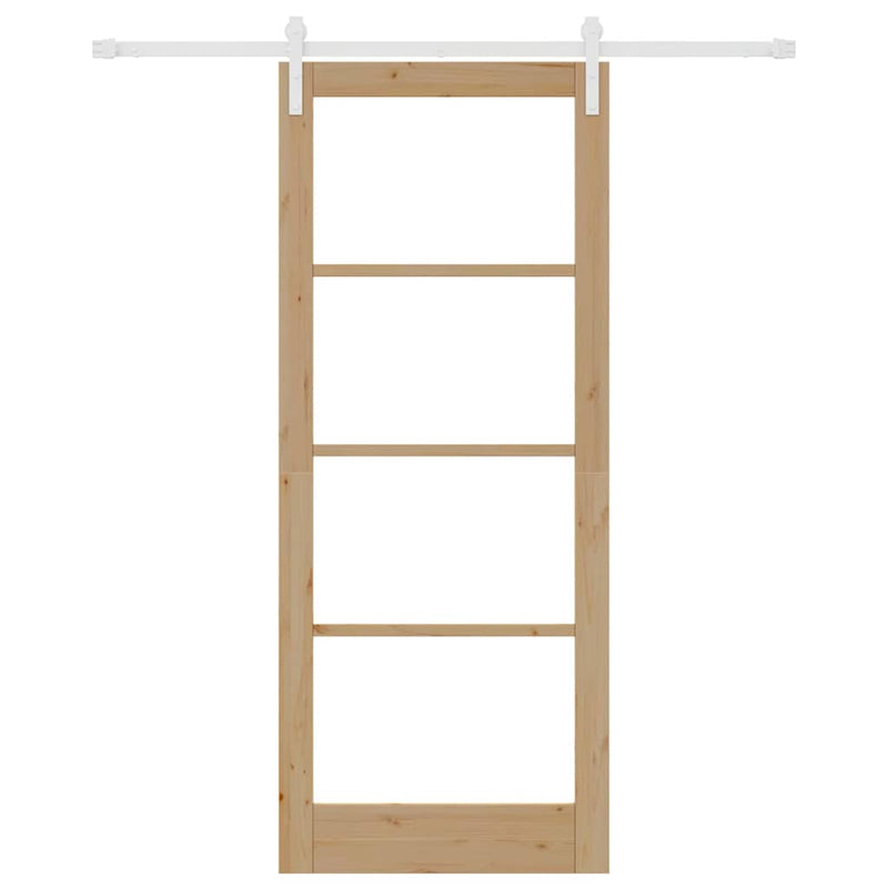 vidaXL Csúszó ajtó ORKDAL Barna 86 x 211 cm Tömör fenyőfa