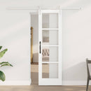 vidaXL Csúszó ajtó ORKDAL Fehér 61 x 198,5 cm Tömör fenyőfa és üveg
