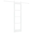 vidaXL Csúszó ajtó ORKDAL Fehér 61 x 198,5 cm Tömör fenyőfa és üveg