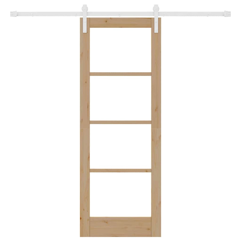 vidaXL Csúszó ajtó ORKDAL Barna 73.5 x 198.5 cm Tömör fenyőfa