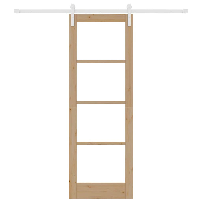 vidaXL Csúszó ajtó ORKDAL Barna 73.5 x 211 cm Tömör fenyőfa