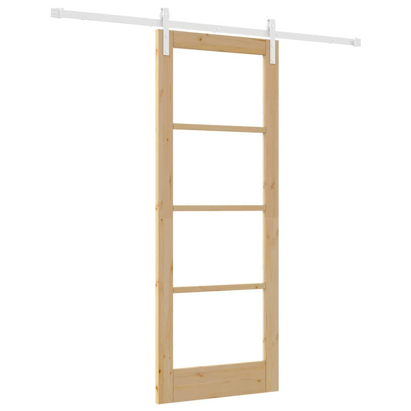 vidaXL Csúszó ajtó ORKDAL Barna 78 x 202 cm Tömör fenyőfa
