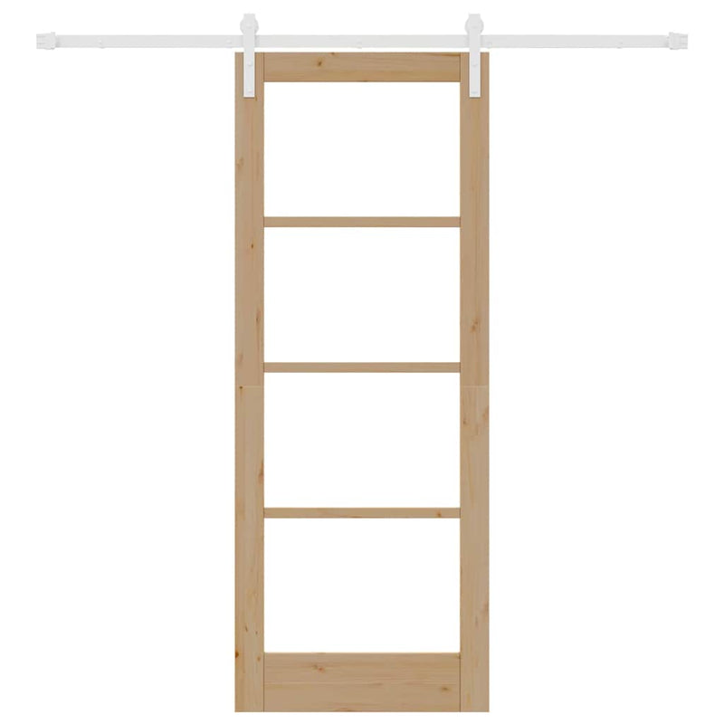 vidaXL Csúszó ajtó ORKDAL Barna 78 x 202 cm Tömör fenyőfa