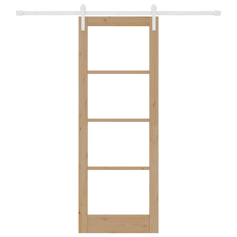 vidaXL Csúszó ajtó ORKDAL Barna 78 x 211 cm Tömör fenyőfa