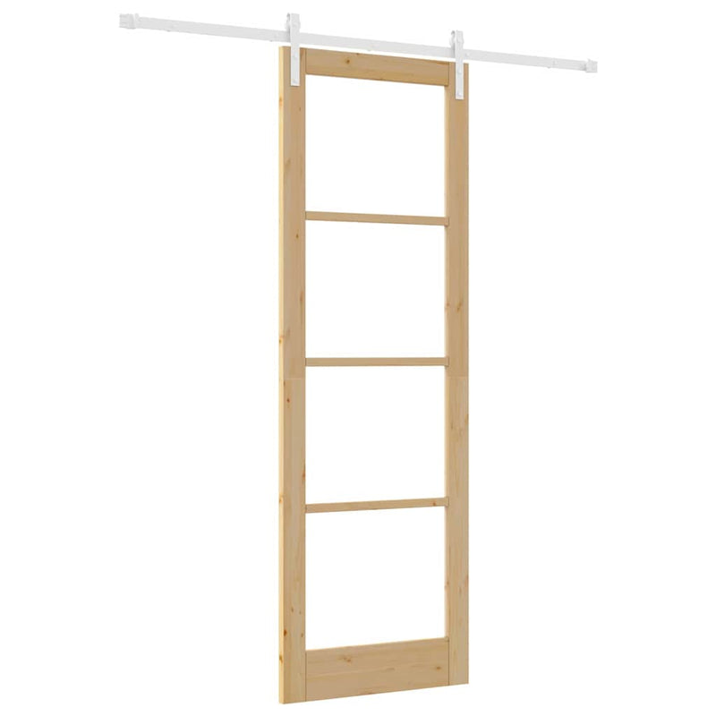 vidaXL Csúszó ajtó ORKDAL Barna 78 x 232 cm Tömör fenyőfa